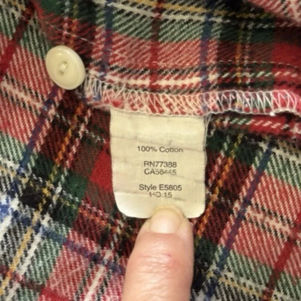 Madewell Womens Plaid Flannel Ex-Boyfriend Shirt Red Gray XS Button Down E5805
